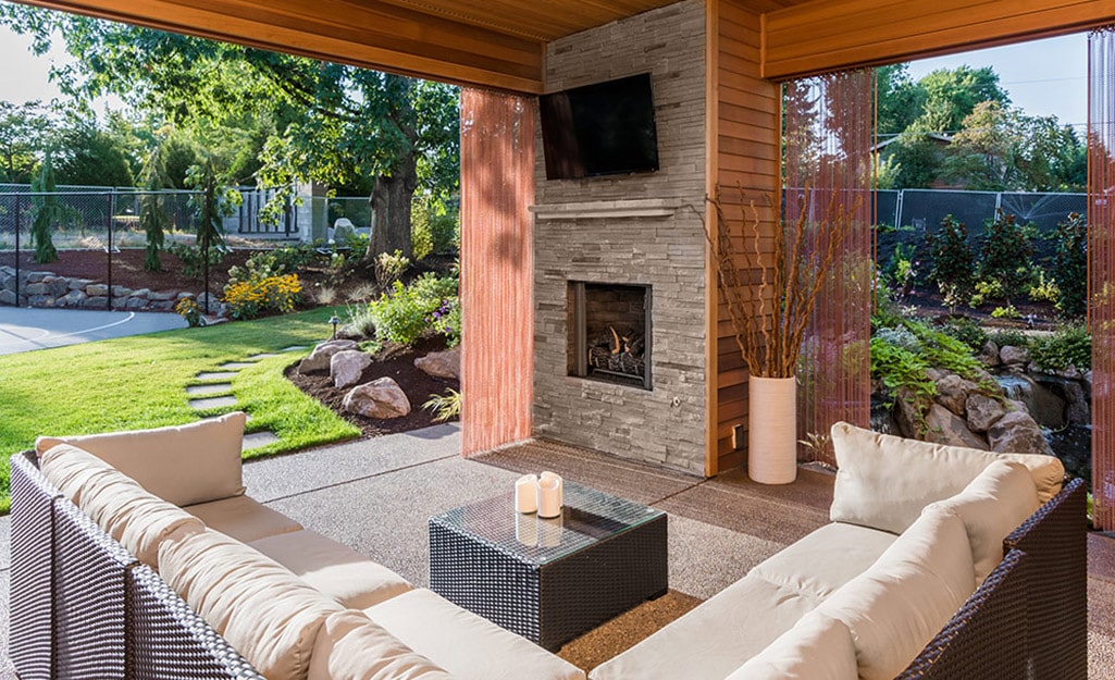 outdoor fireplace